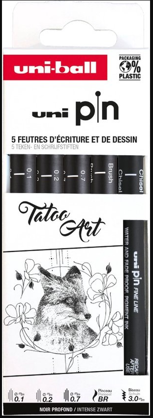 Fineliner Tatoo Art x5